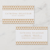 木目パターンの名刺の幾何学的な三角形 名刺 (正面/裏面)