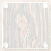 木目パターン ガラスコースター (裏面)