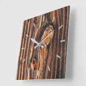 木目パターン スクエア壁時計 (傾斜)