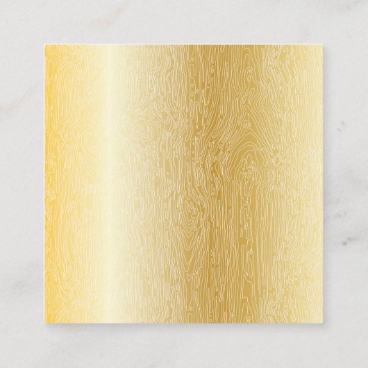 木目パターン |メタリック金ゴールド スクエア名刺 (裏面)