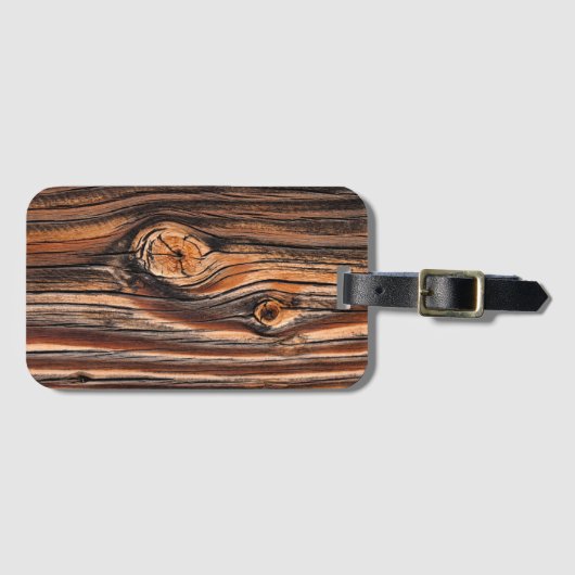 木目パターン ラゲッジタグ (正面横)