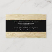 木目パターン |金ゴールドトリム 名刺 (裏面)