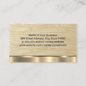 木目パターン |金ゴールドメタルトリム名刺 名刺 (裏面)