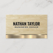 木目パターン |金ゴールドメタルトリム名刺 名刺 (正面)