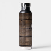 木目パター素朴ンスタイルモノグラムスクリプト ウォーターボトル (右面)