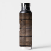 木目パター素朴ンスタイルモノグラムスクリプト ウォーターボトル (左面)