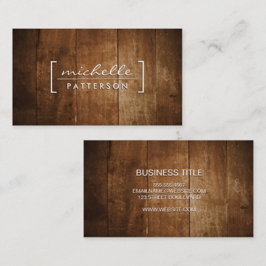 木目パネル 名刺 (正面/裏面)