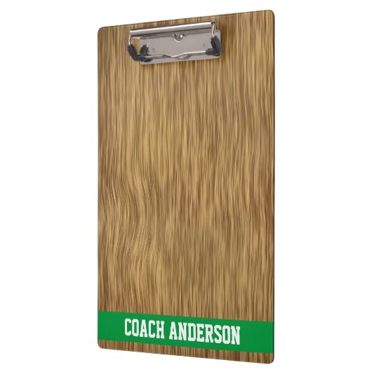 木目パーソナライズされた背景のコーチクリップボフェイクード クリップボード (左)