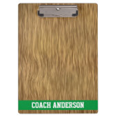 木目パーソナライズされた背景のコーチクリップボフェイクード クリップボード (正面)