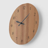 木目フェイクプリント壁時計 ラージ壁時計 (傾斜)