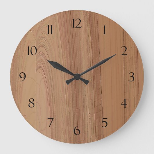 木目フェイクプリント壁時計 ラージ壁時計 (正面)