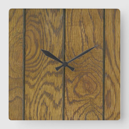 木目フローリング スクエア壁時計