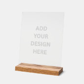 木目ブロック8" x 10"で独自のデザインを作成する アクリルサイン (傾斜)