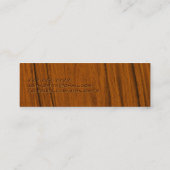 木目プラスチック製外科医ビジネスカード スキニー名刺 (裏面)