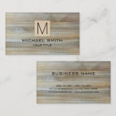 木目プロフェッショナルエレガントモノグラム#10 名刺 (正面/裏面)