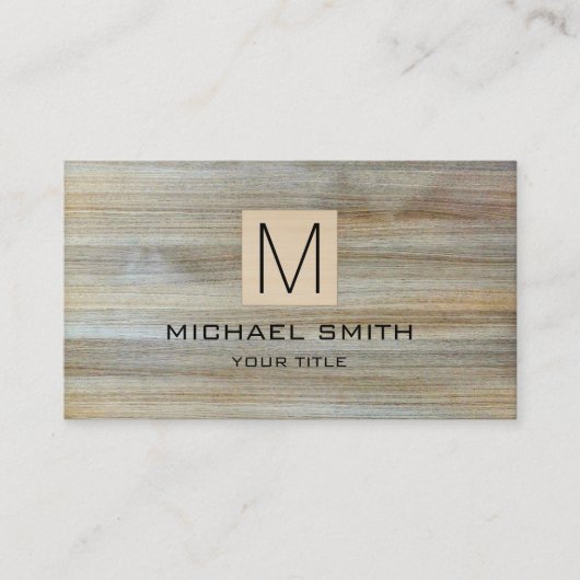 木目プロフェッショナルエレガントモノグラム#10 名刺 (正面)