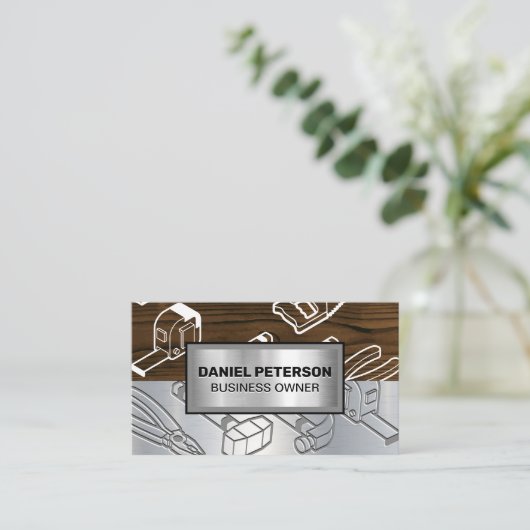 木目メタル | 工業用工具刻印 名刺 (スタンド正面)