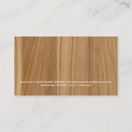 木目モダンを模擬した名刺 名刺 (裏面)