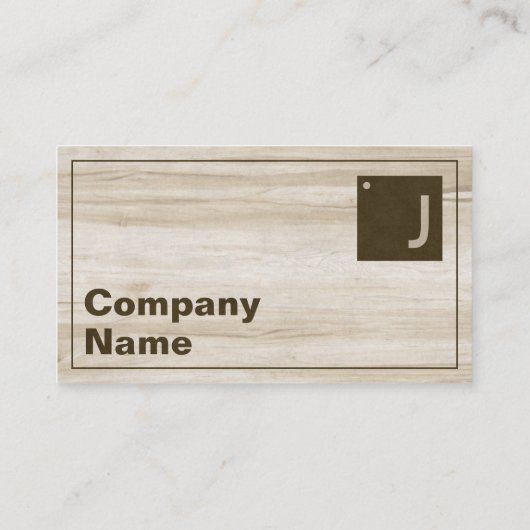 木目モダンタイポグラフィモノグラはっきりしたムQRコード 名刺 (裏面)