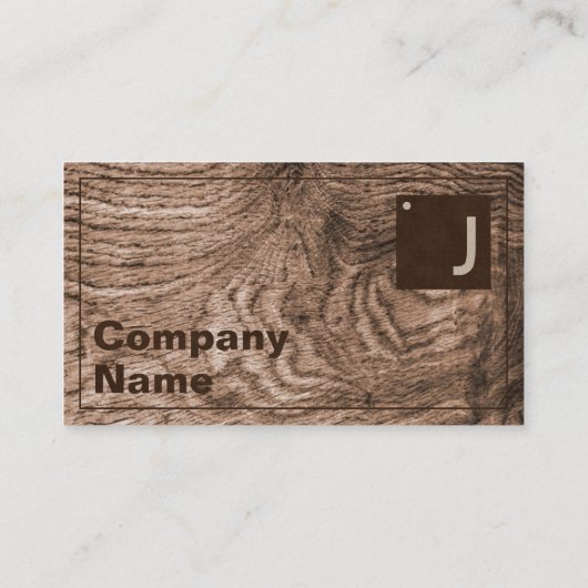 木目モダンタイポグラフィモノグラはっきりしたムQRコード 名刺 (裏面)