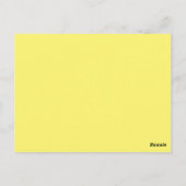 木目モダンハート表番号葉書き、黄色 ポストカード (裏面)