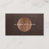 木目モダン円インテリア設計者 名刺 (正面)