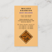 木目モダン外観 – QRモノグラムのコード 名刺 (裏面)