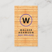 木目モダン外観 – QRモノグラムのコード 名刺 (正面)