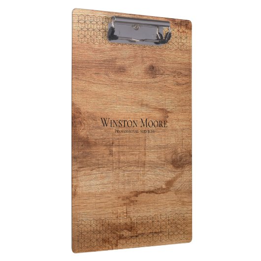 木目モダン幾何学的パターンのカスタムクリップボード クリップボード (右)
