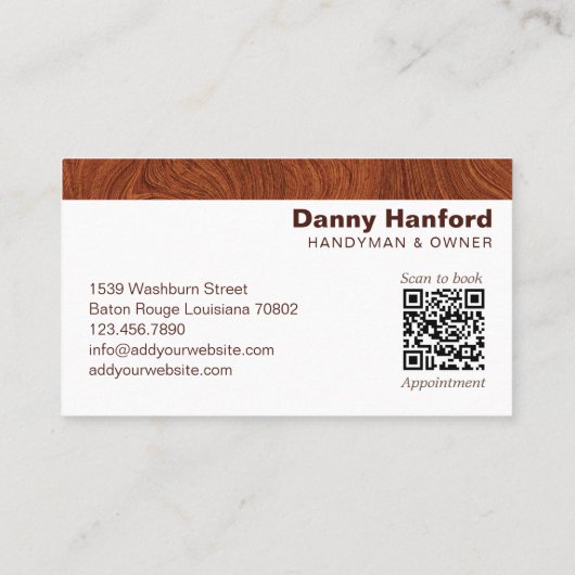 木目モダン手利具請負業者 名刺 (裏面)