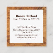 木目モダン手利業者ツール業者ビルダー スクエア名刺 (裏面)