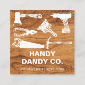 木目モダン手利業者ツール業者ビルダー スクエア名刺 (正面)