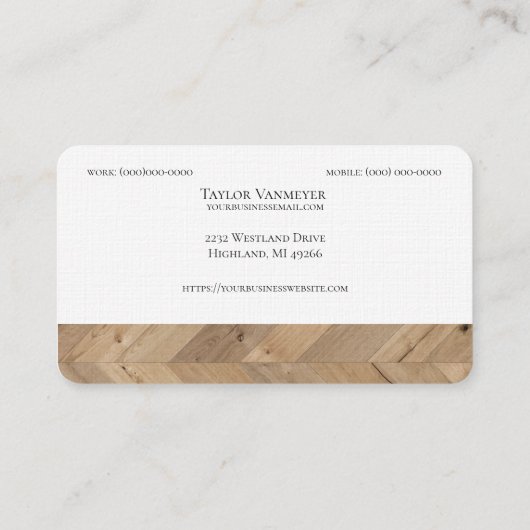 木目モダン模様名刺 名刺 (裏面)