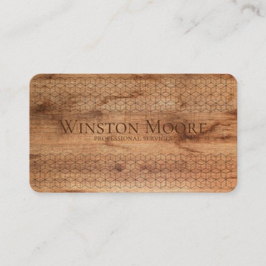 木目モダン模様名刺 名刺 (正面)
