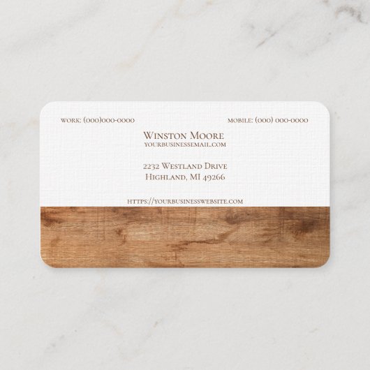 木目モダン模様名刺 名刺 (裏面)