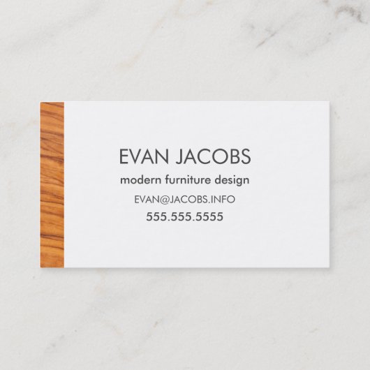木目モダン背景デザイン名刺 名刺 (裏面)