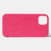 木目モノグラム付きプレーンホットピンク Case-Mate iPhoneケース (裏面 (横))