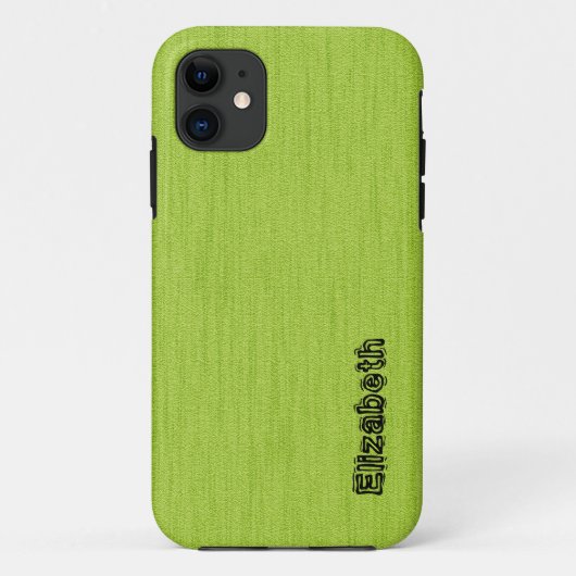 木目モノグラム付き無地グリーン Case-Mate iPhoneケース (裏面)