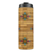 木目ユニーク – モノグラム木目幾何学模様 タンブラー (正面)