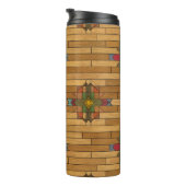 木目ユニーク – モノグラム木目幾何学模様 タンブラー (回転右)