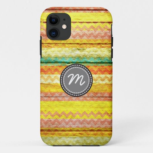 木目ヴィンテージのシェブロン模様 Case-Mate iPhoneケース (裏面)