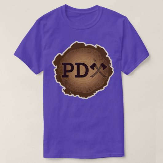 木目上のPD斧 Tシャツ (デザイン正面)