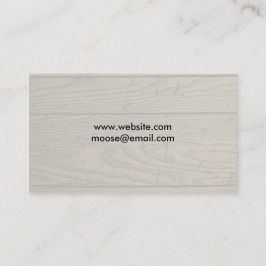 木目付きムースシルエットスタイル背景 名刺 (裏面)
