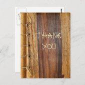 木目入りレースありがとうはがき。 ポストカード (正面/裏面)