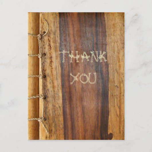 木目入りレースありがとうはがき。 ポストカード (正面)