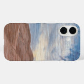 木目写真の砂丘に沈む夕日 Case-Mate iPhoneケース (裏面 (横))