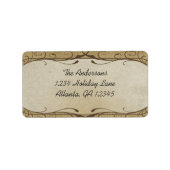 木目出荷ラベルに渦巻く石 ラベル (正面)