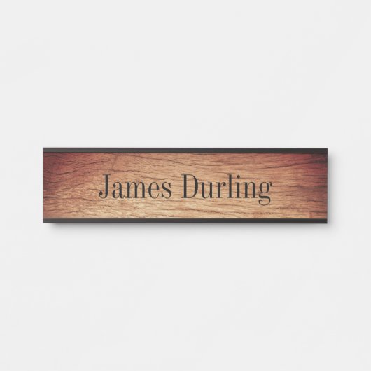 木目効果机の壁つる銘板 サインプレート (正面)