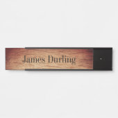 木目効果机の壁つる銘板 サインプレート (正面)