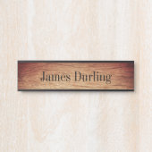 木目効果机の壁つる銘板 サインプレート (正面)